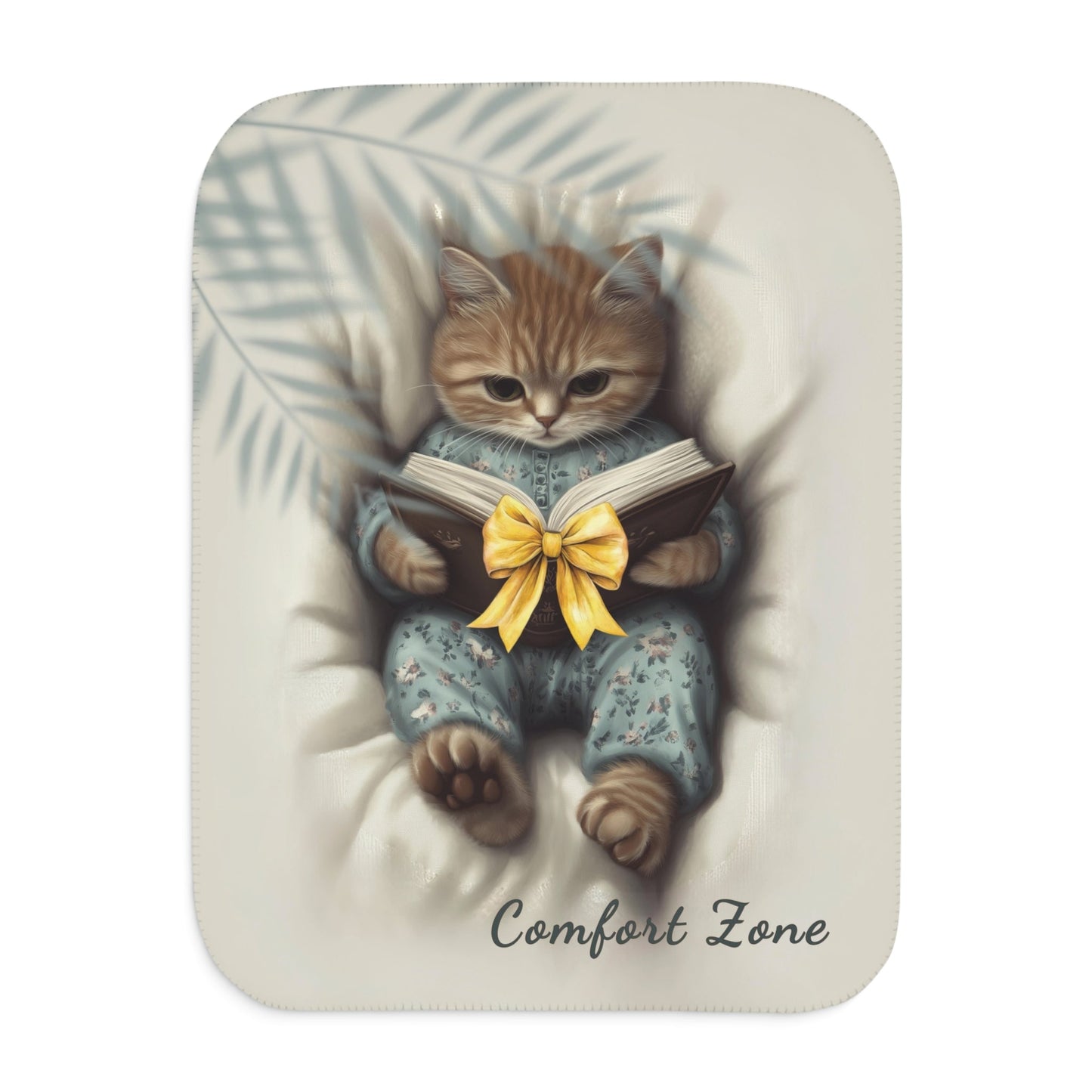 Comfort Zone – Ginger Cat Blanket | Personalized Sherpa Fleece Throw for Cat Lovers & Moms