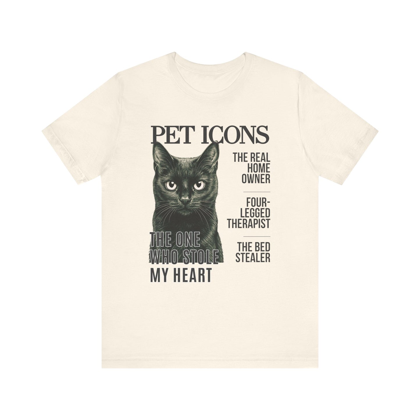 Pet Icons T-shirt - Black Cat Edition