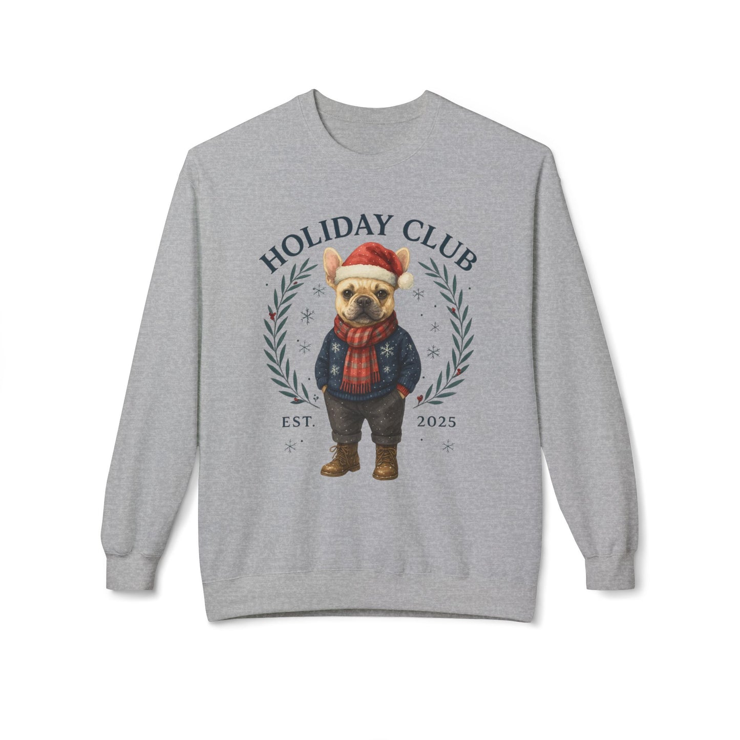 Frenchie Holiday Club Christmas Sweater