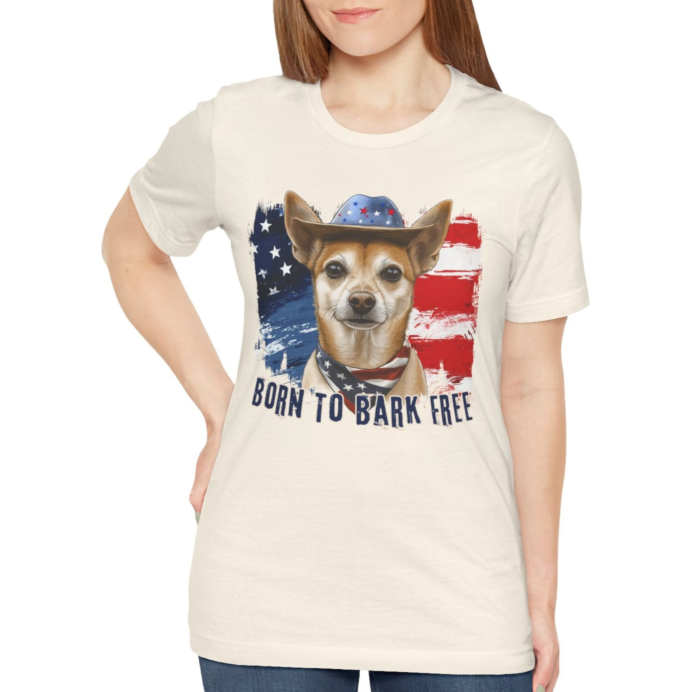 Xolo Patriotic T-Shirt "Born to Bark Free"