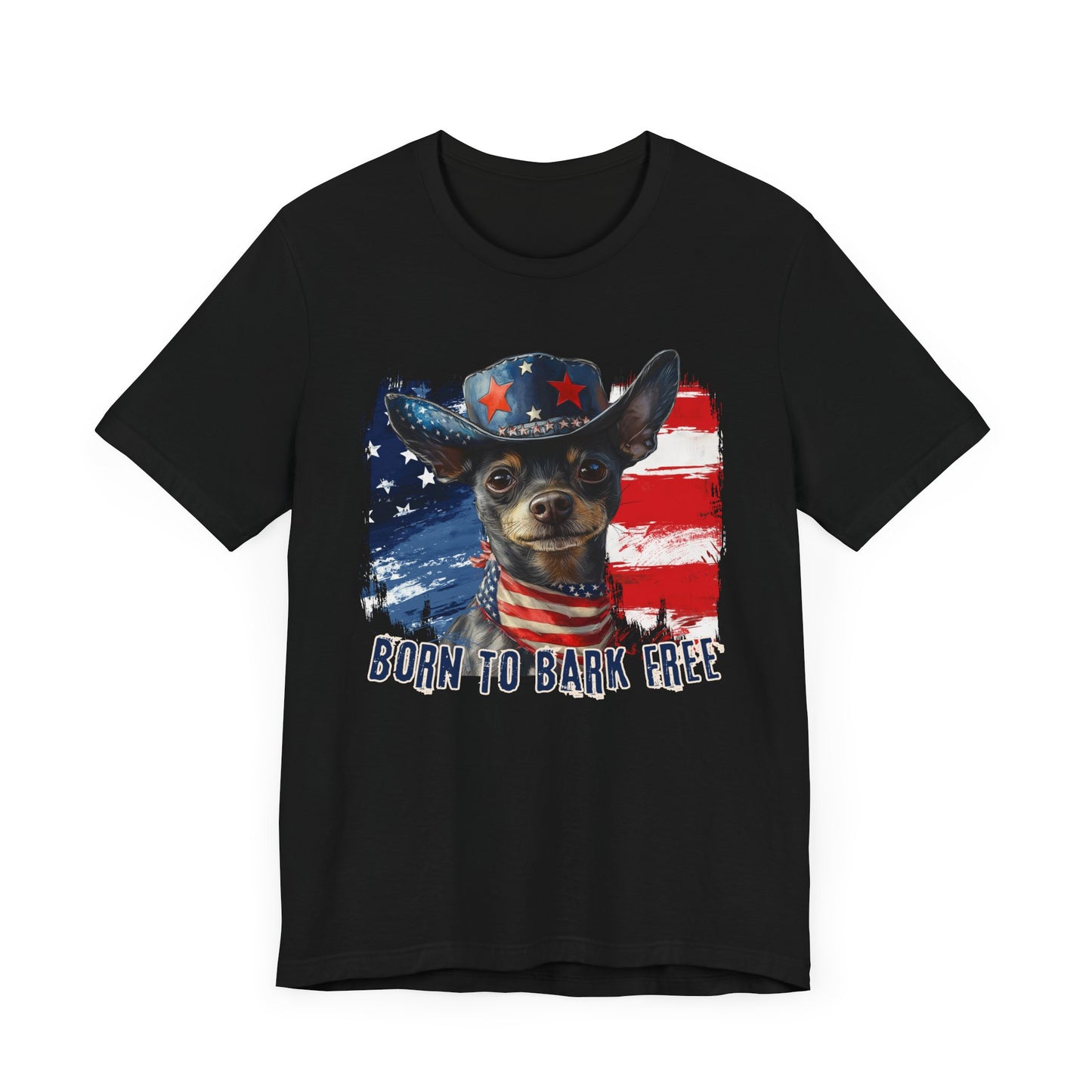 Xoloitzquintli Coated - Patriotic T-Shirt "Born to Bark Free"