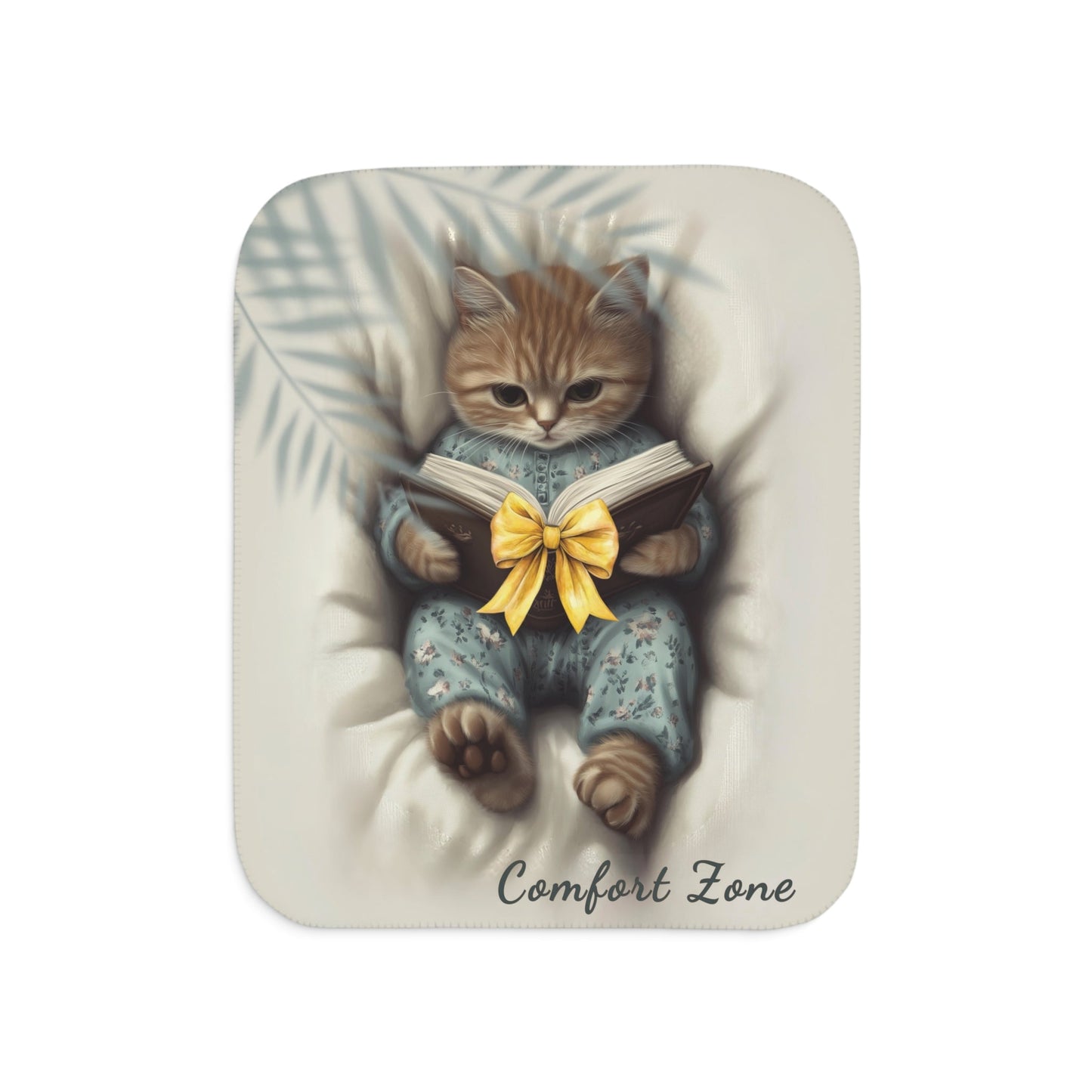Comfort Zone – Ginger Cat Blanket | Personalized Sherpa Fleece Throw for Cat Lovers & Moms
