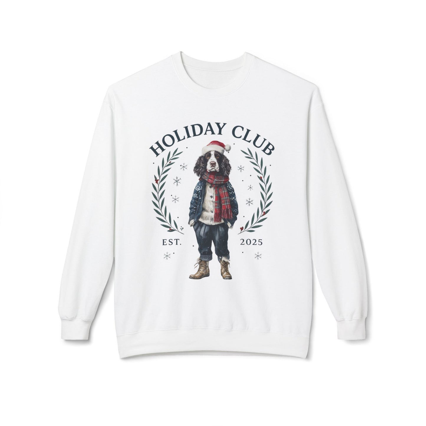 English Springer Spaniel Holiday Club Christmas Sweater