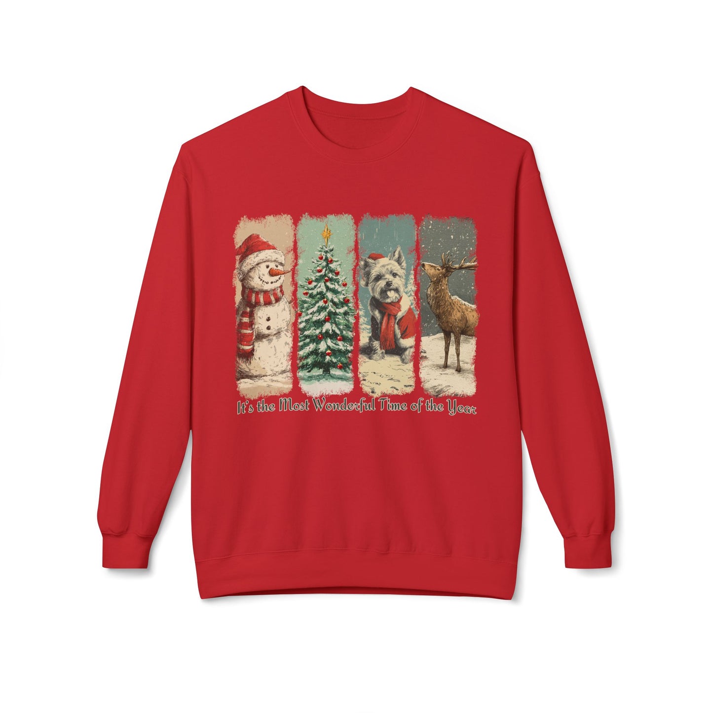Yorkie Santa – Vintage Brush Stroke Christmas Sweater