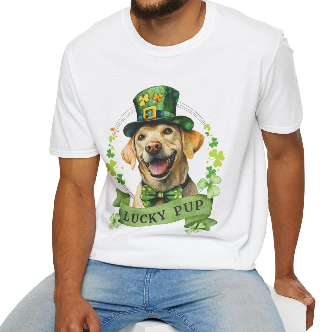 labrador retriever yellow st. patrcik's day shirt