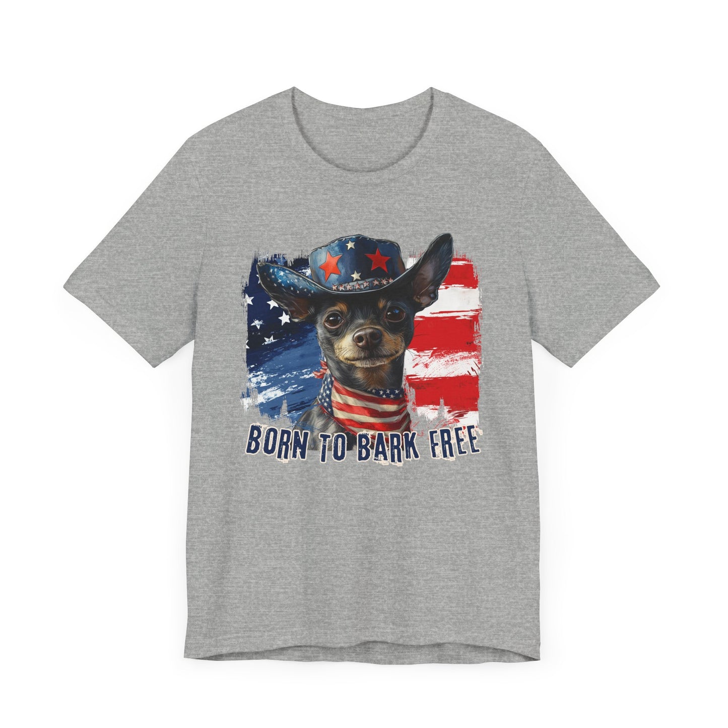 Xoloitzquintli Coated - Patriotic T-Shirt "Born to Bark Free"
