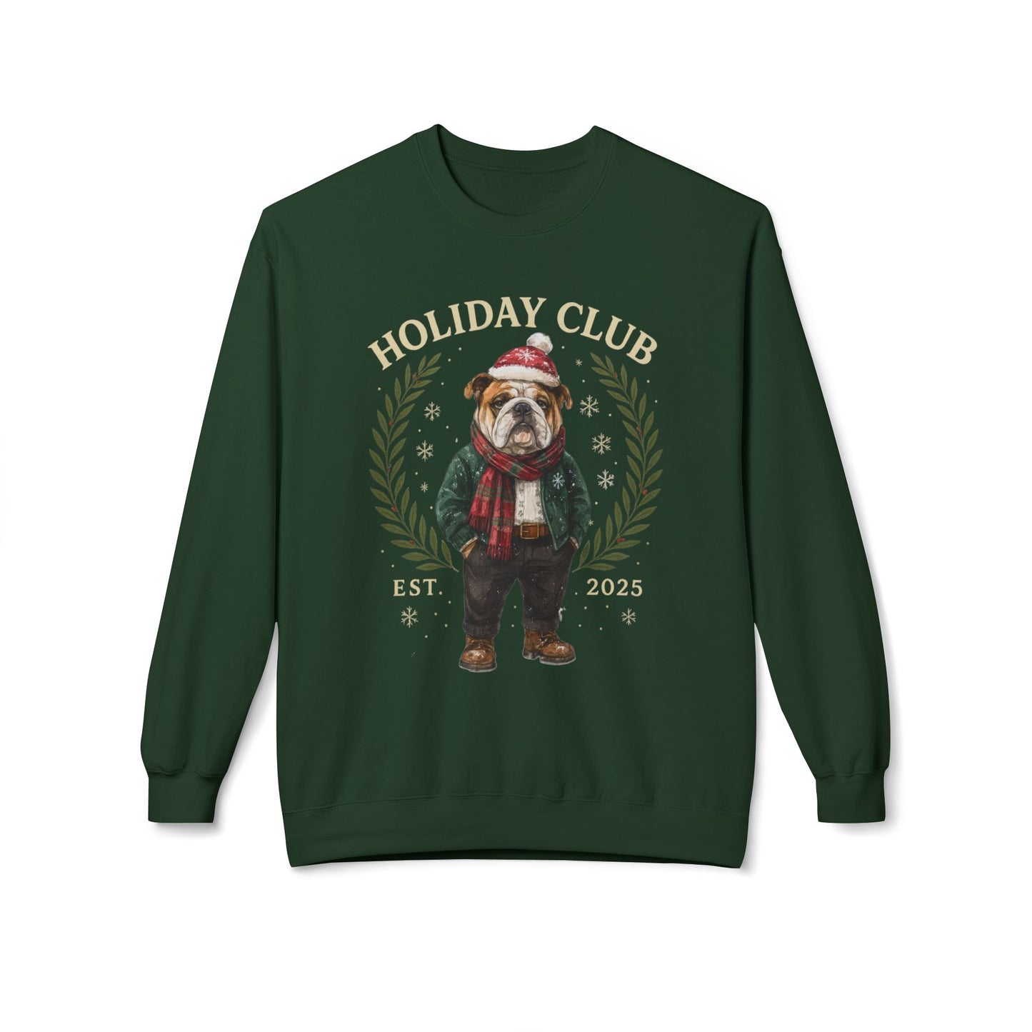 English Bulldog Holiday Club Christmas Sweater