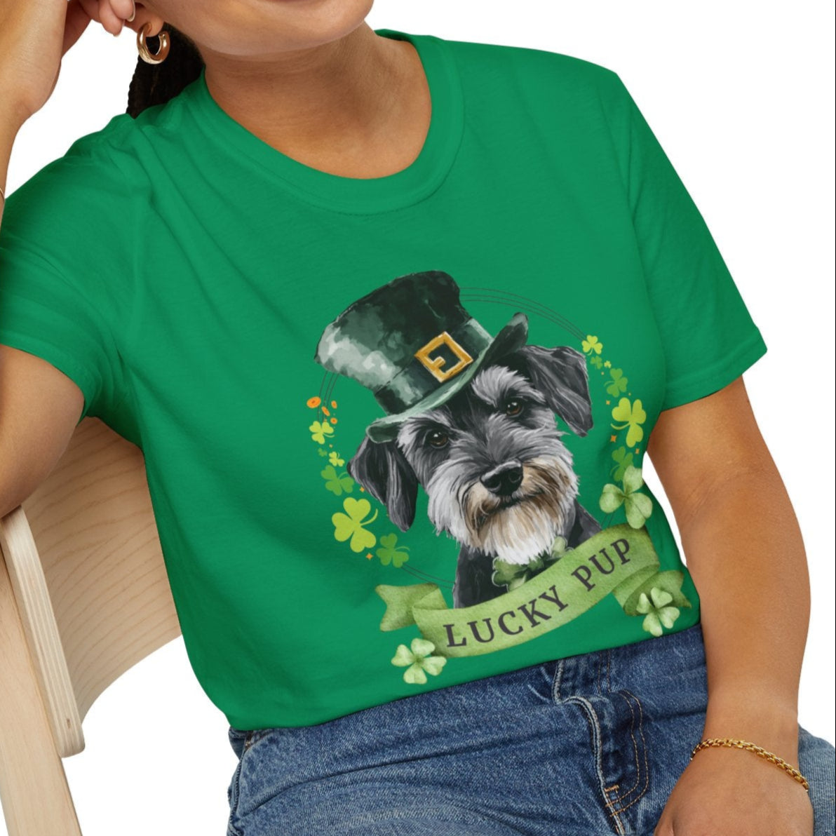 schnauzer dog lover st. patrick's day t-shirt
