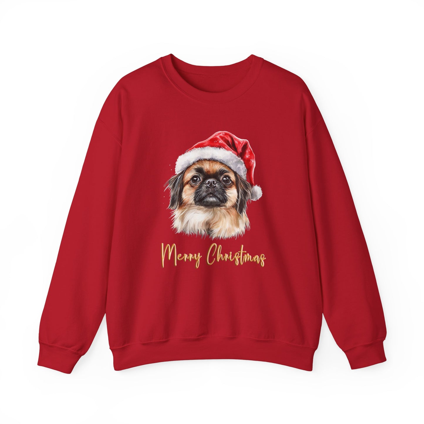Pekingese In A Santa Hat Sweatshirt