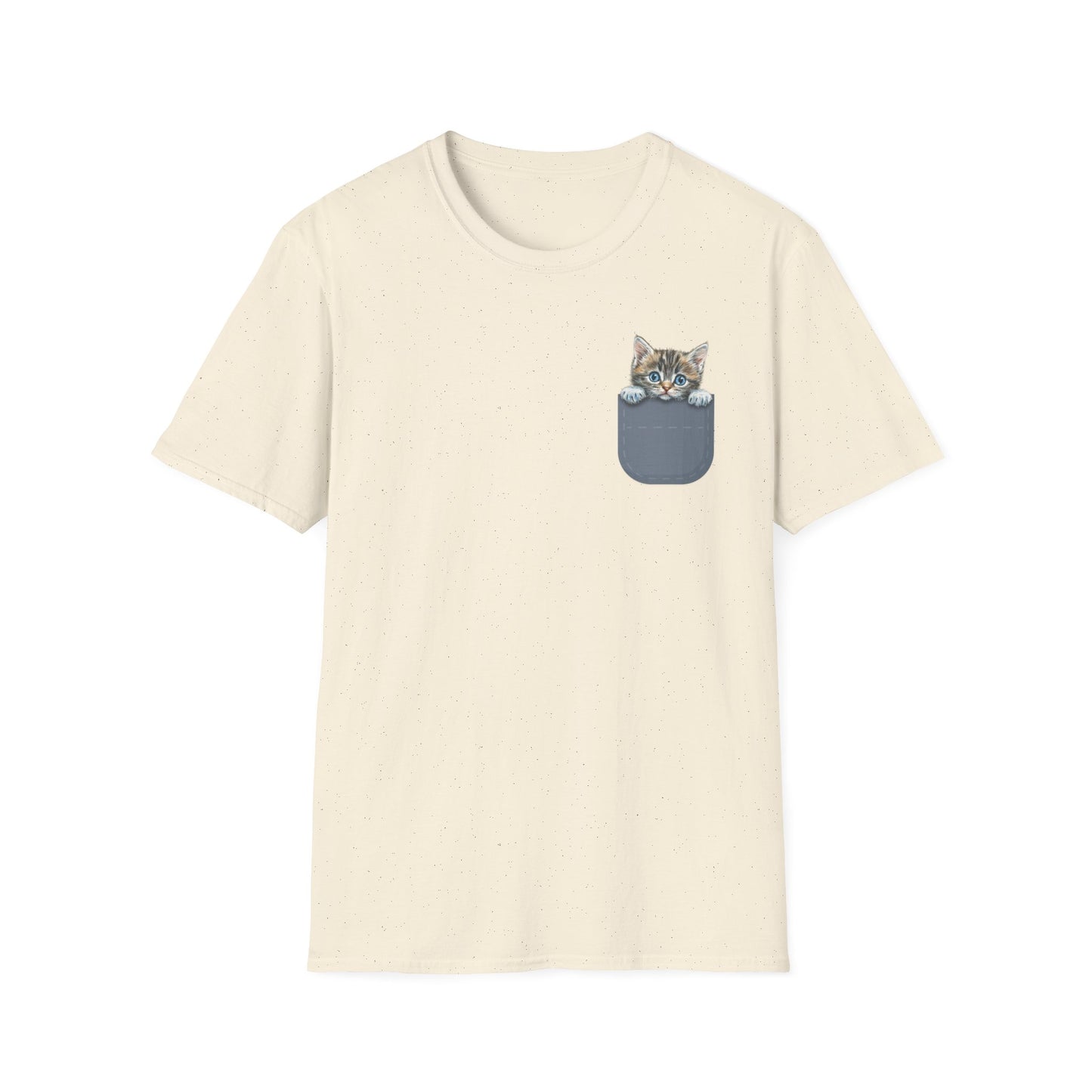 Peek-A-Boo Kitten Pocket - Unisex Softstyle T-Shirt