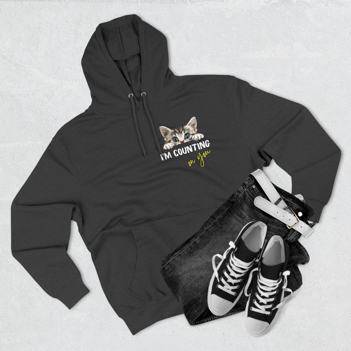 "I'm Counting on You" Kitten Hoodie – A Cozy Choice for Cat Lovers