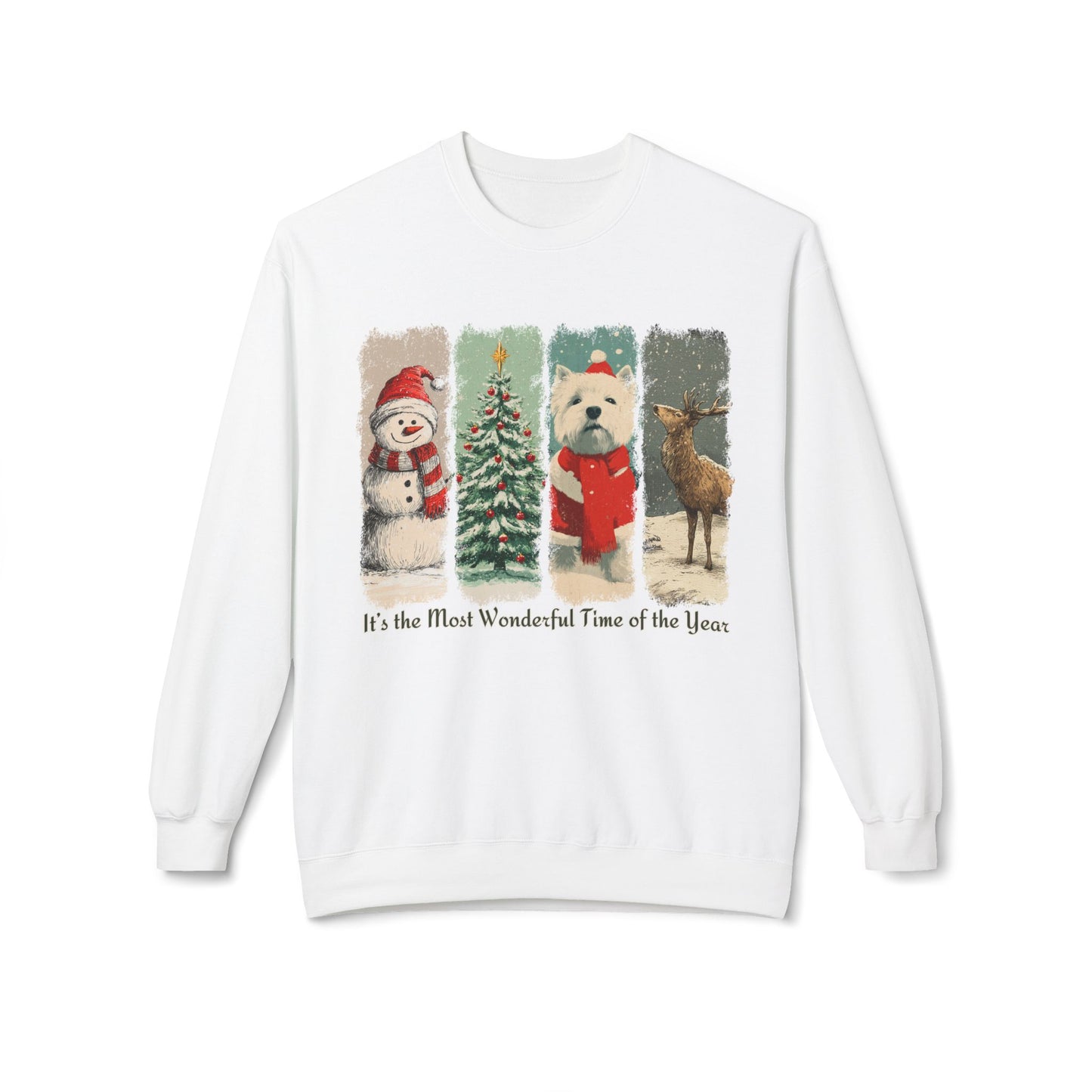 Westie Santa – Vintage Brush Stroke Christmas Sweater