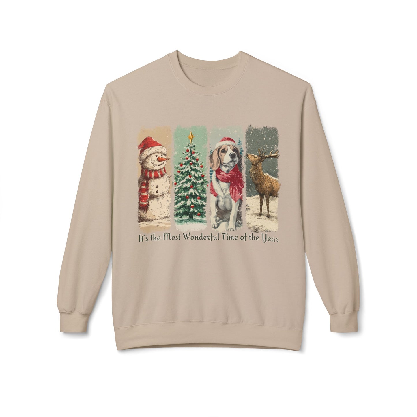 Beagle Santa – Vintage Brush Stroke Christmas Sweater