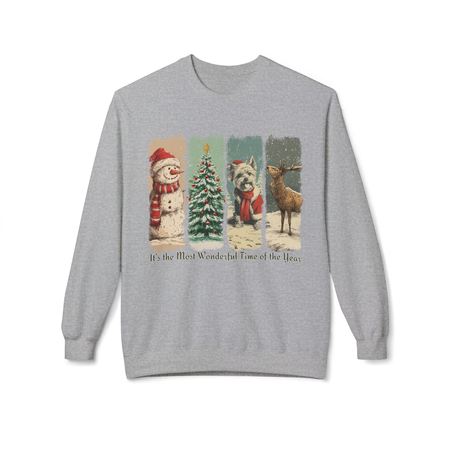 Yorkie Santa – Vintage Brush Stroke Christmas Sweater
