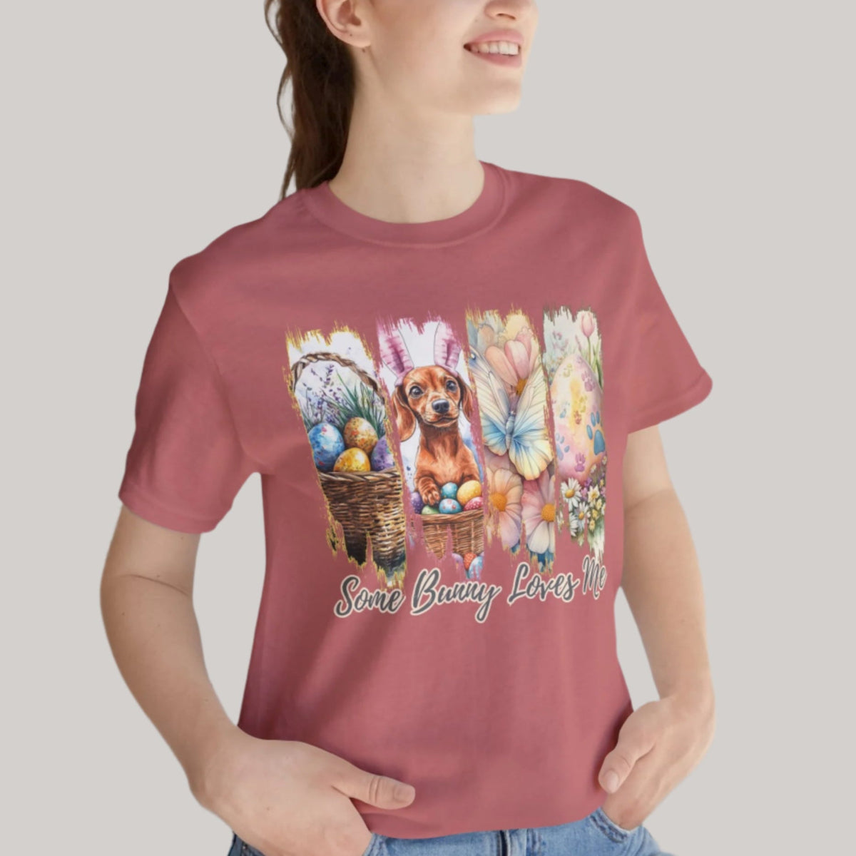 Dachshund Easter T-Shirt – "Some Bunny Loves Me"