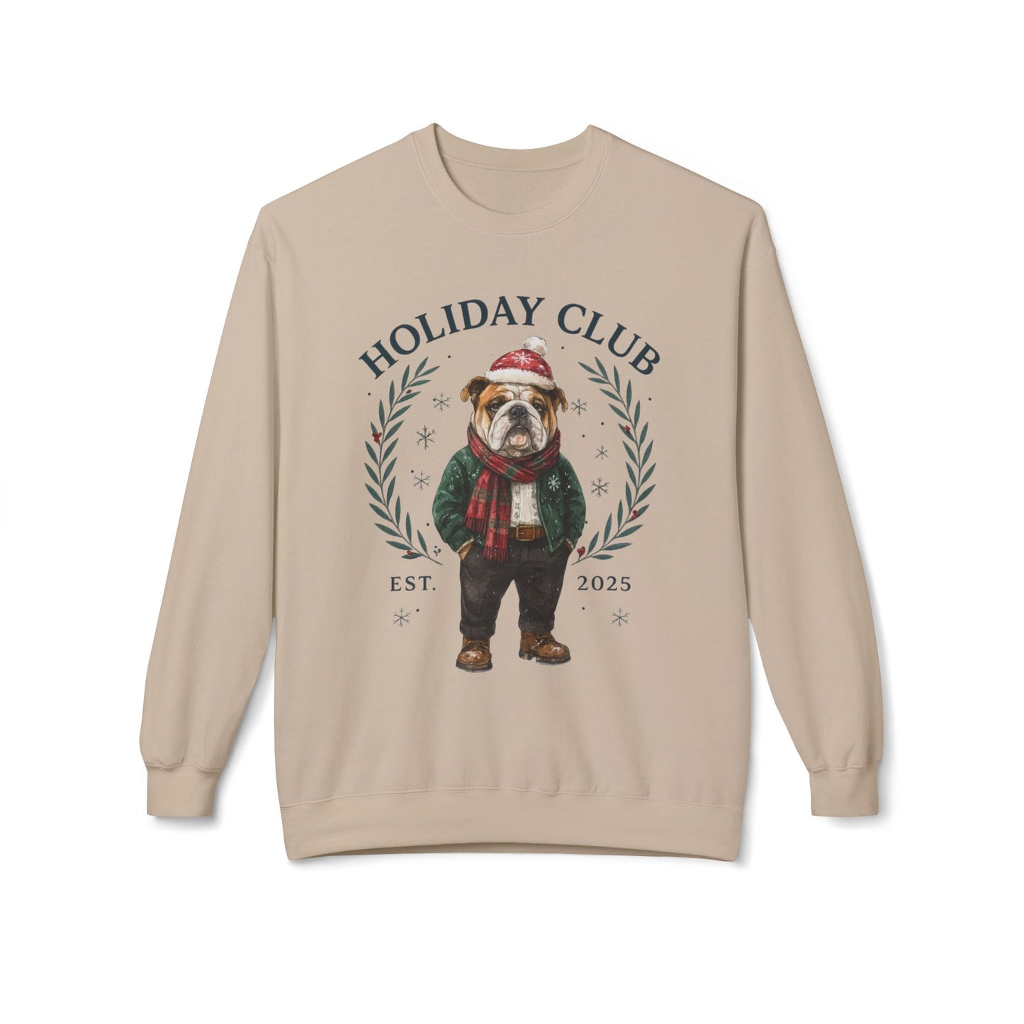 English Bulldog Holiday Club Christmas Sweater