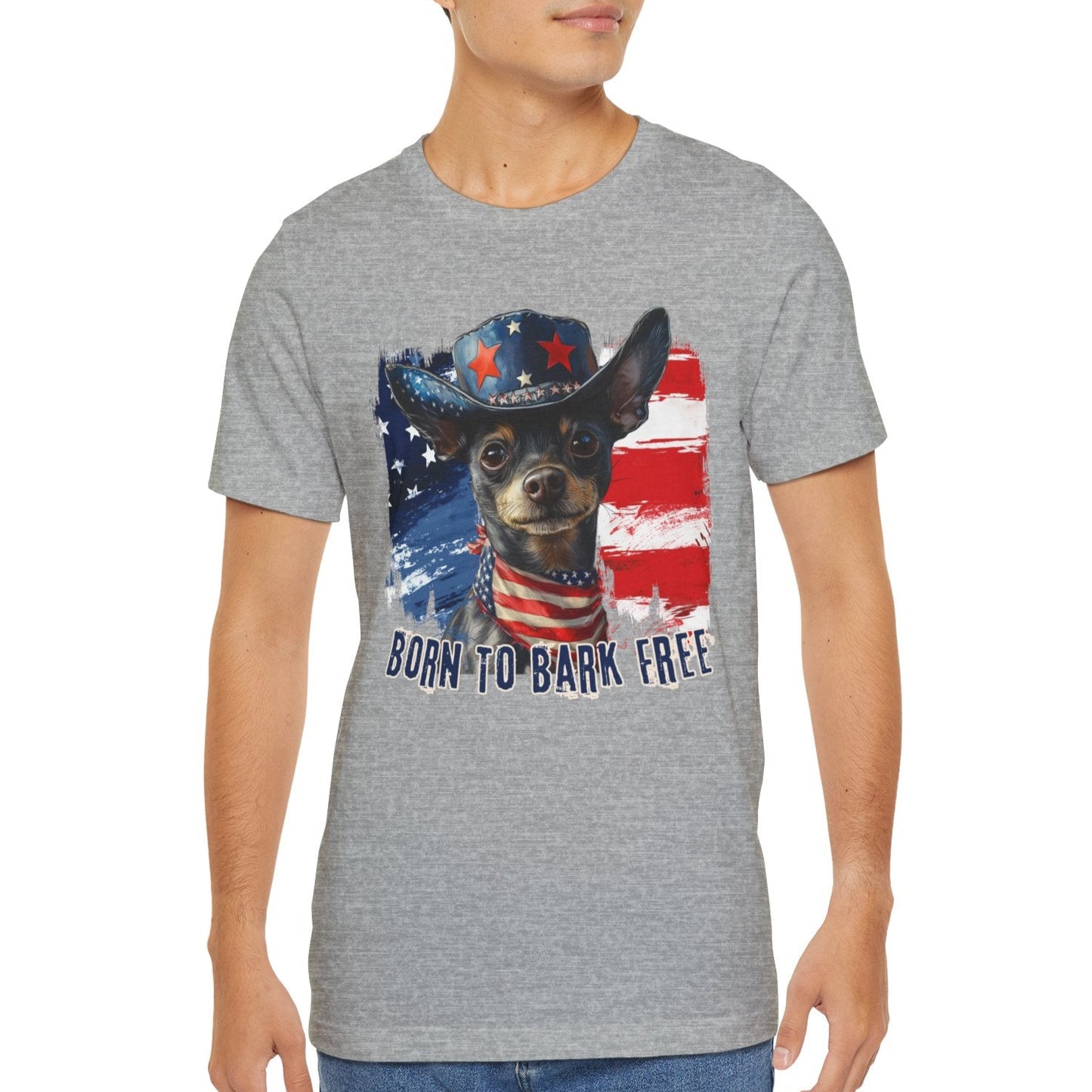 Xoloitzquintli Coated - Patriotic T-Shirt "Born to Bark Free"