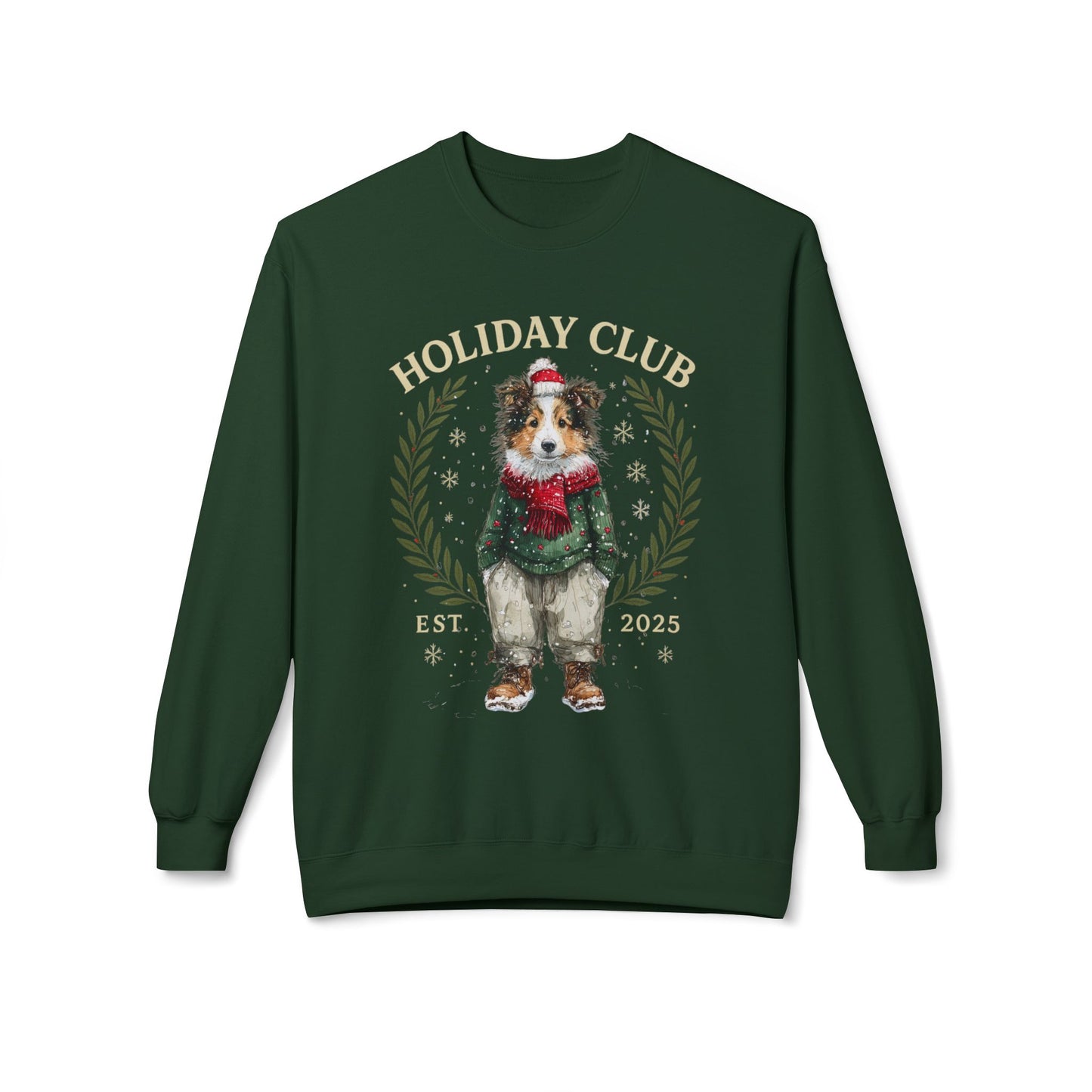 Collie Holiday Club Christmas Sweater