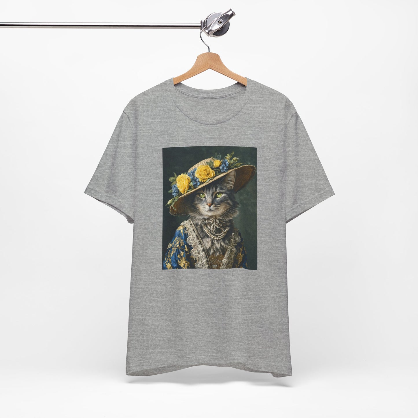 Royal Cat Tee - Customizable Shirt Victorian Cat in Yellow & Blue