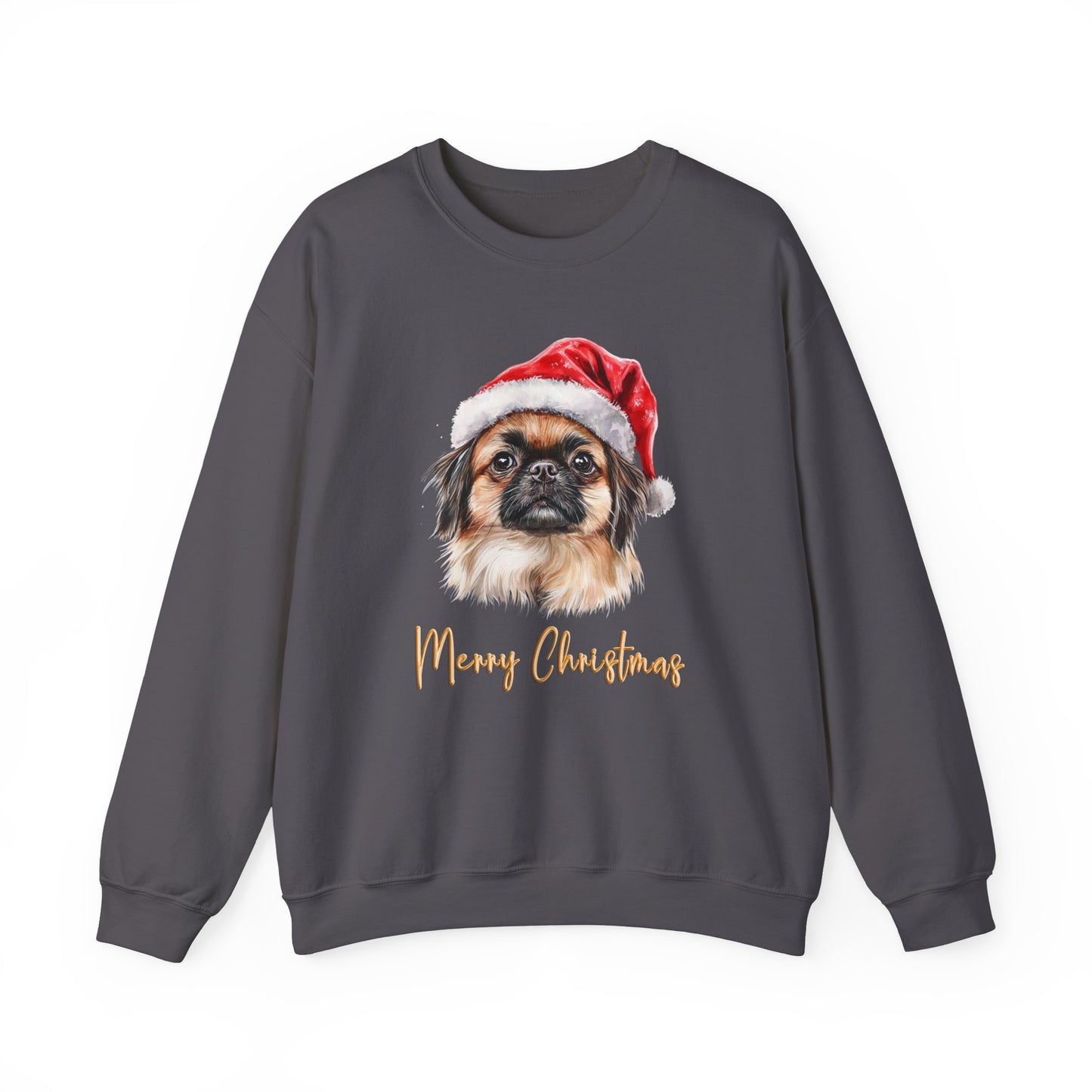 Pekingese In A Santa Hat Sweatshirt