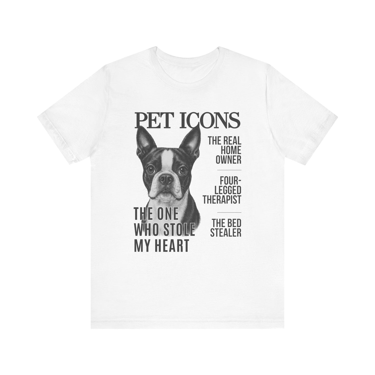 Pet Icons T-shirt - Boston Terrier Edition