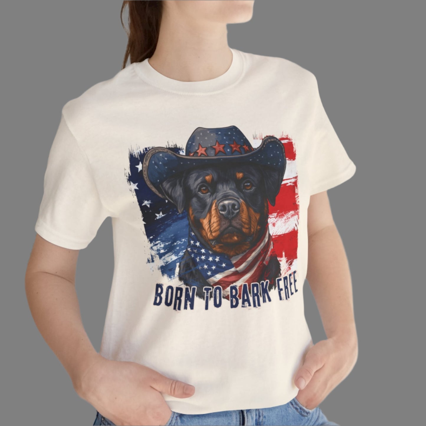 born to bark free rottweiler patriotic t-shirt, 4th of july, independance day dog lover t-shirt