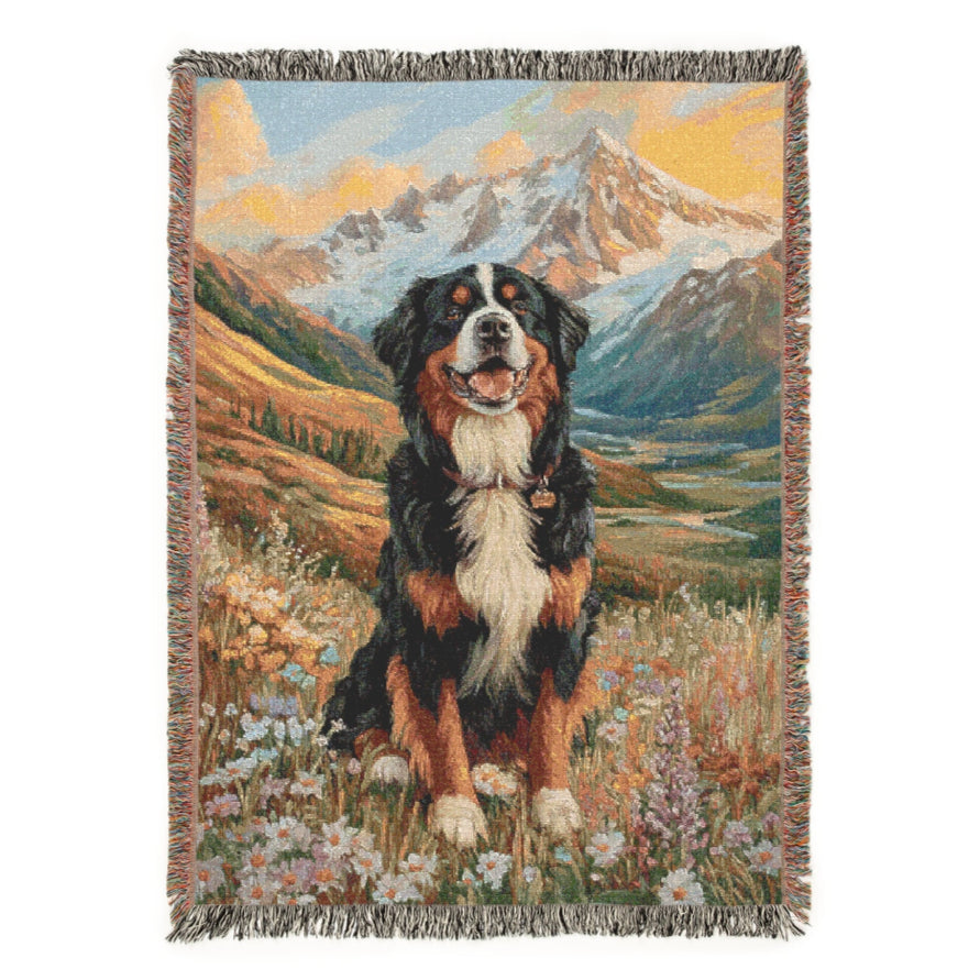 woven blaket gift for dog lovers bernese