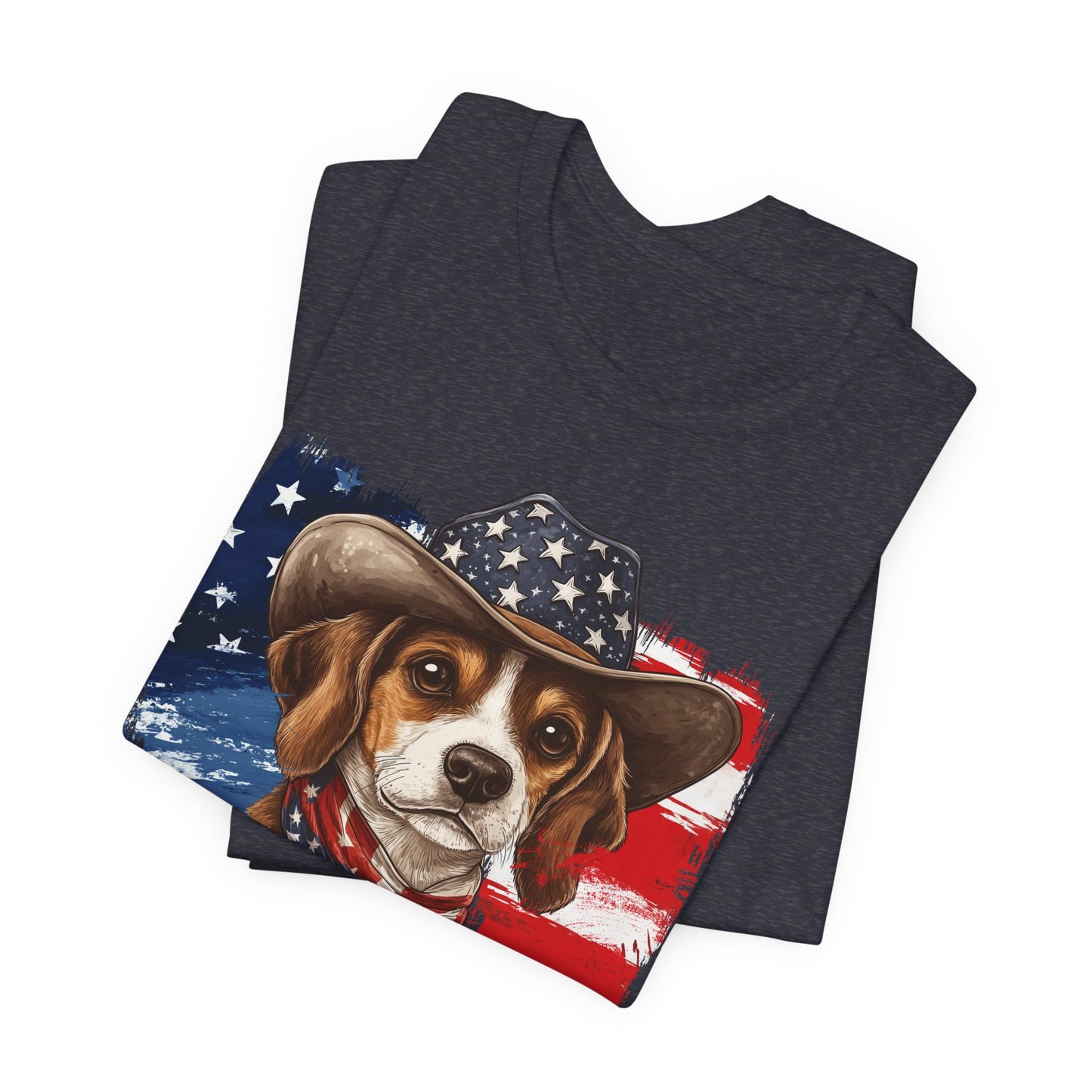 Beagle Patriotic T-Shirt "Born to Bark Free" - Dog-Themed Patriotic Design