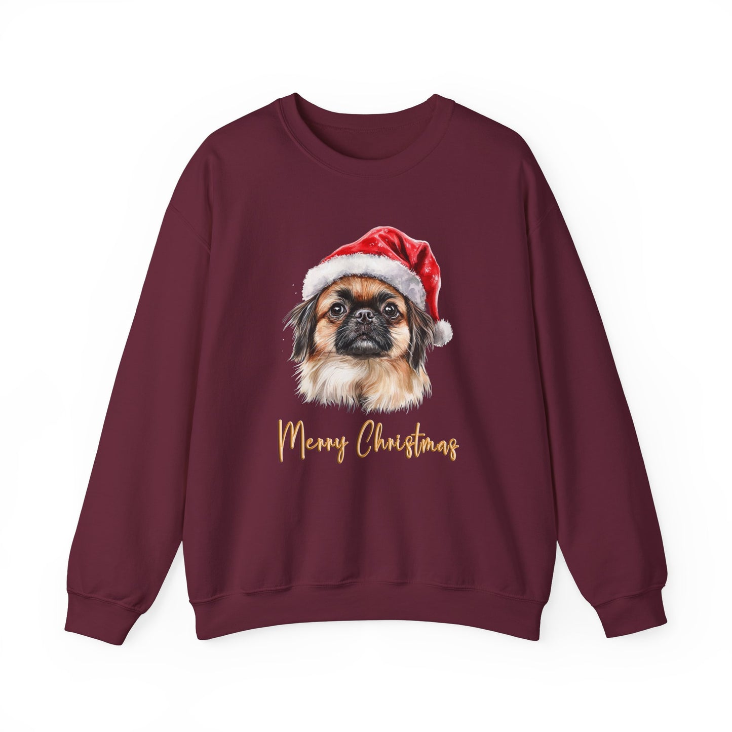 Pekingese In A Santa Hat Sweatshirt