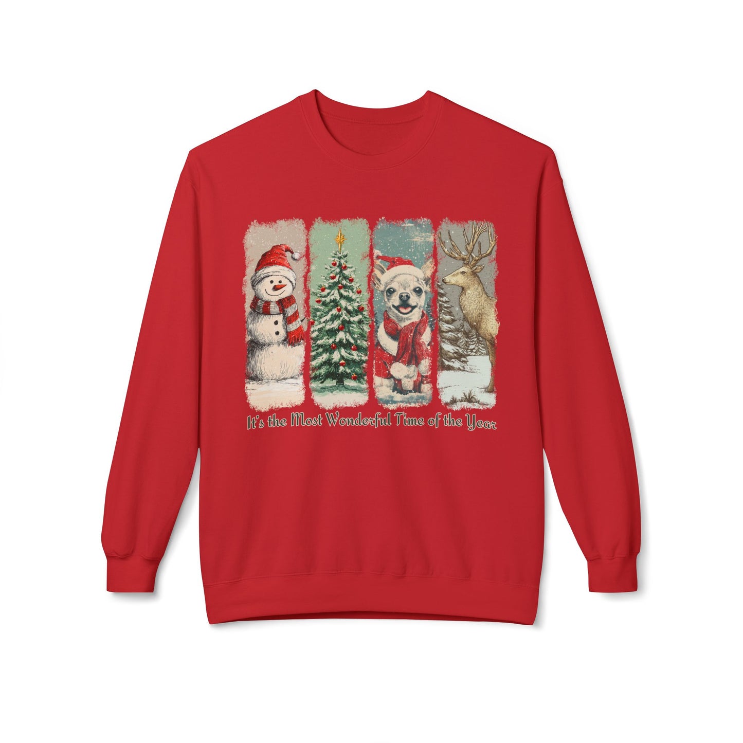 Chihuahua Santa – Vintage Brush Stroke Christmas Sweater