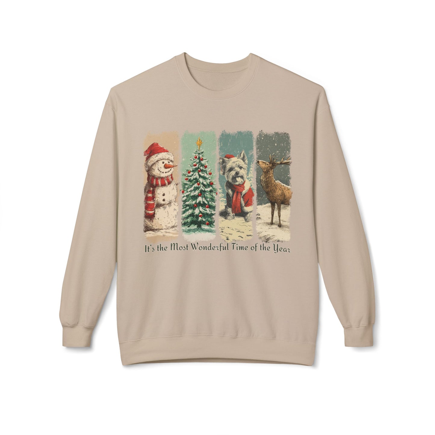 Yorkie Santa – Vintage Brush Stroke Christmas Sweater