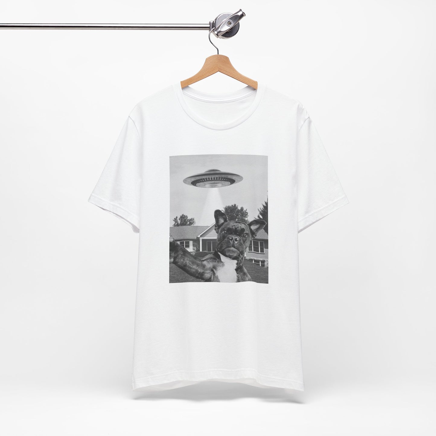Funny Frenchie Alien Selfie T-Shirt