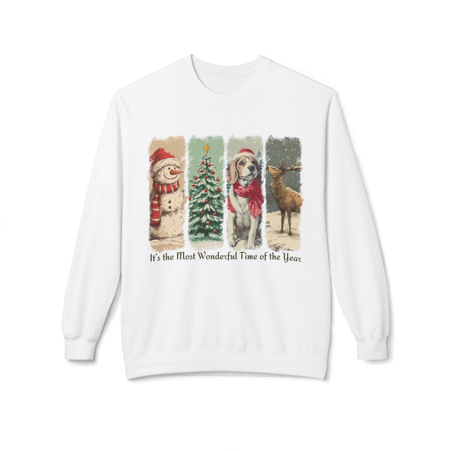 Beagle Santa – Vintage Brush Stroke Christmas Sweater