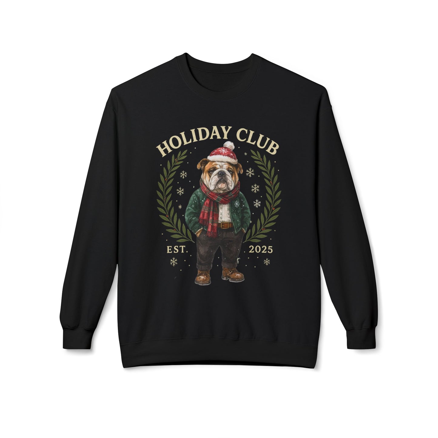 English Bulldog Holiday Club Christmas Sweater