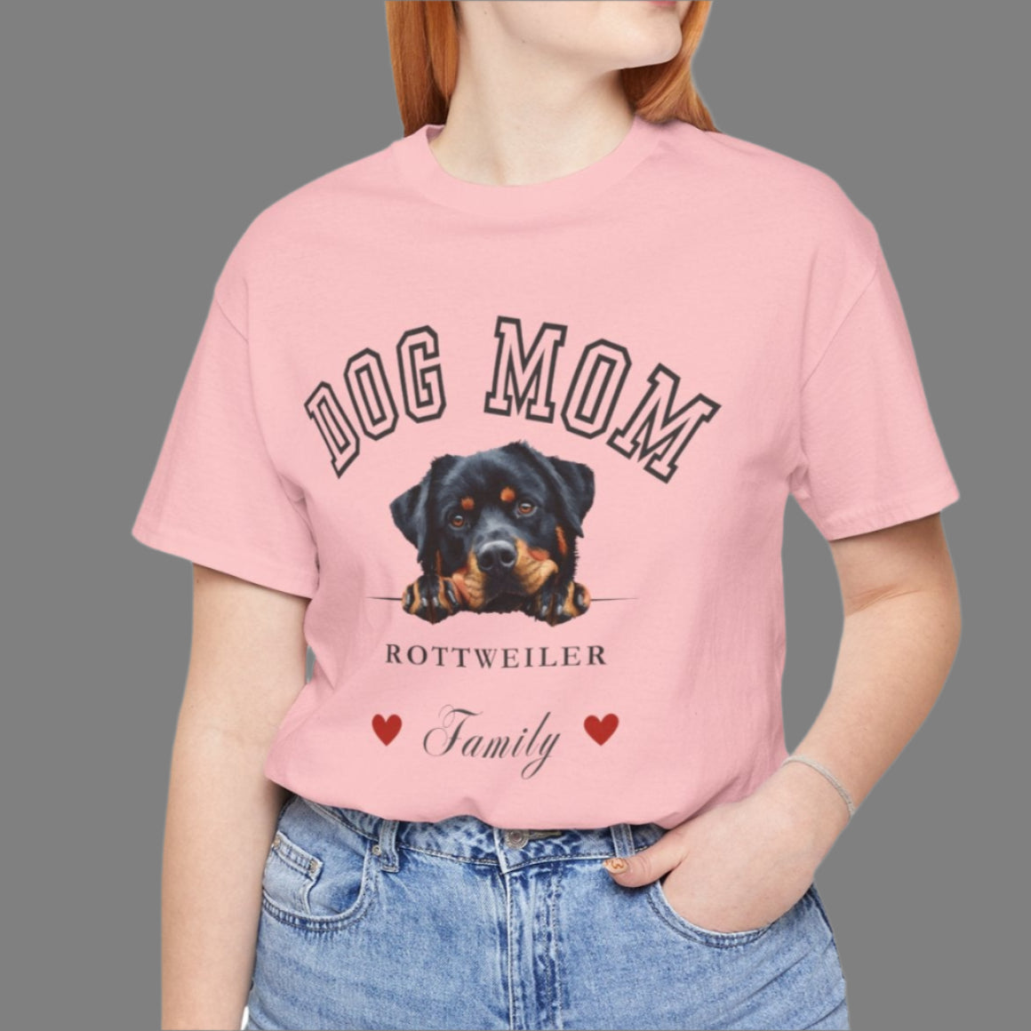 rottweiler dog mom t-shirt, mother's day, dog lover gift, pink