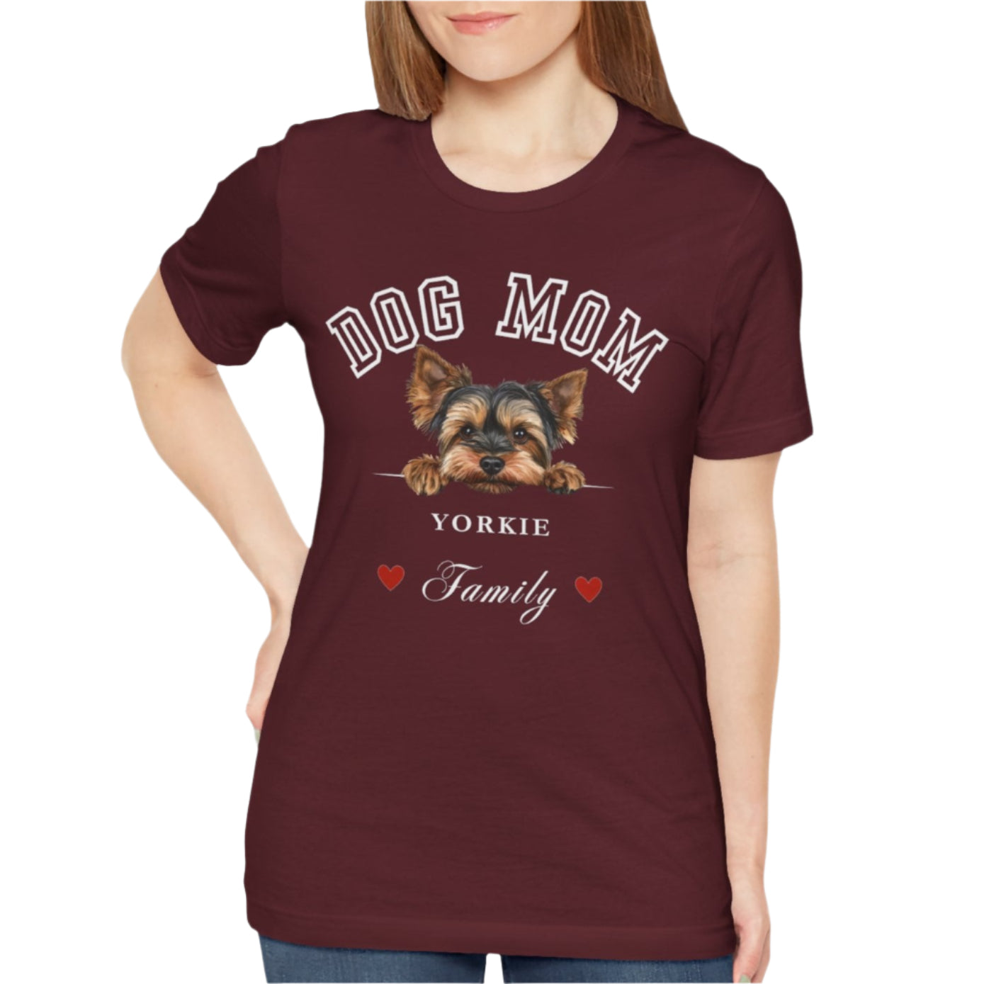 Yorkie Dog Mom Family T-Shirt - Mother’s Day Gift for Dog Lovers