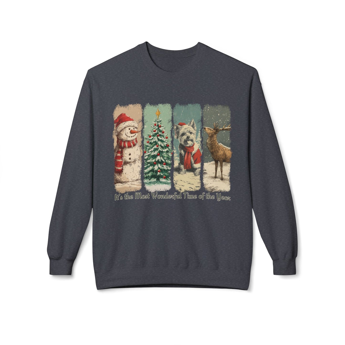 Yorkie Santa – Vintage Brush Stroke Christmas Sweater