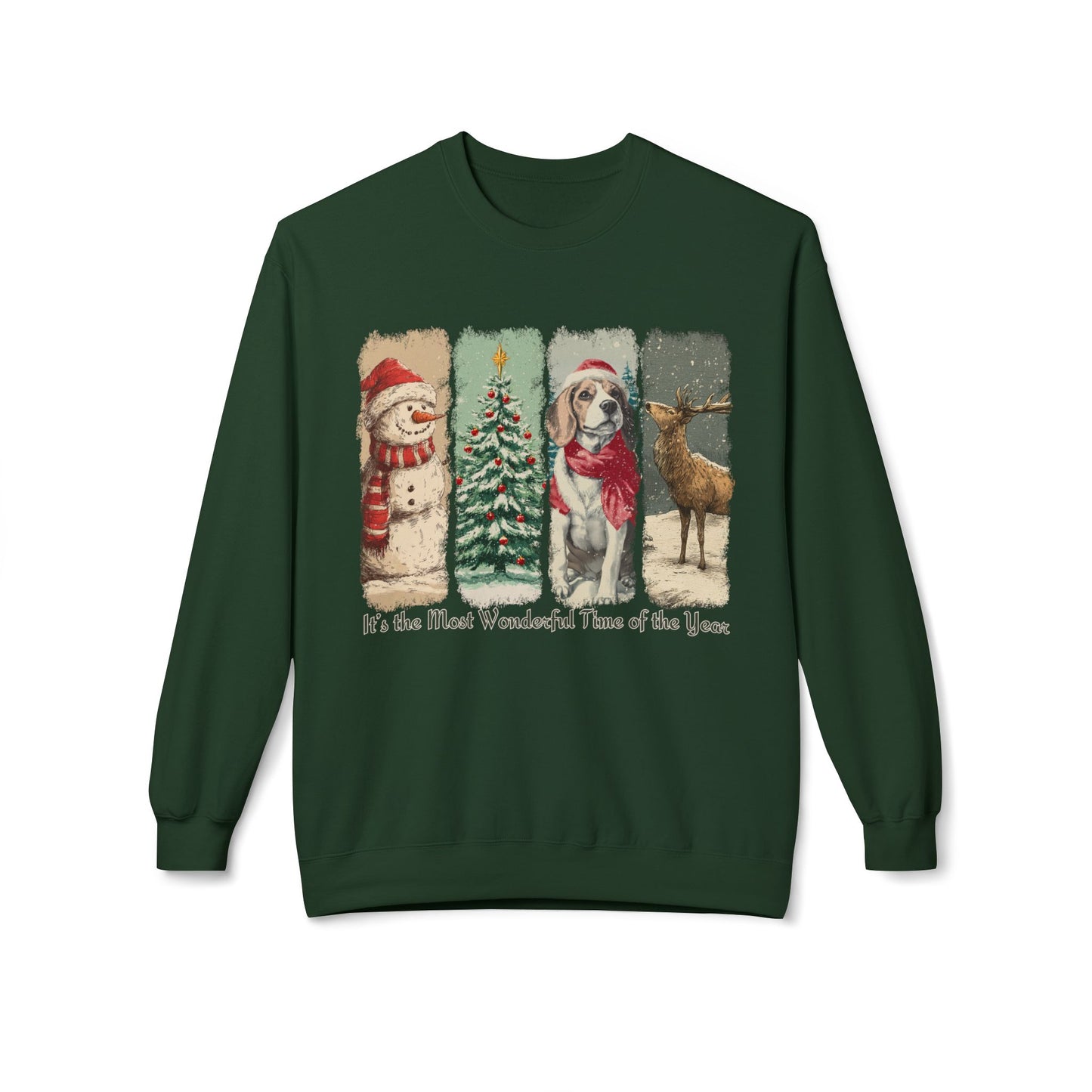 Beagle Santa – Vintage Brush Stroke Christmas Sweater