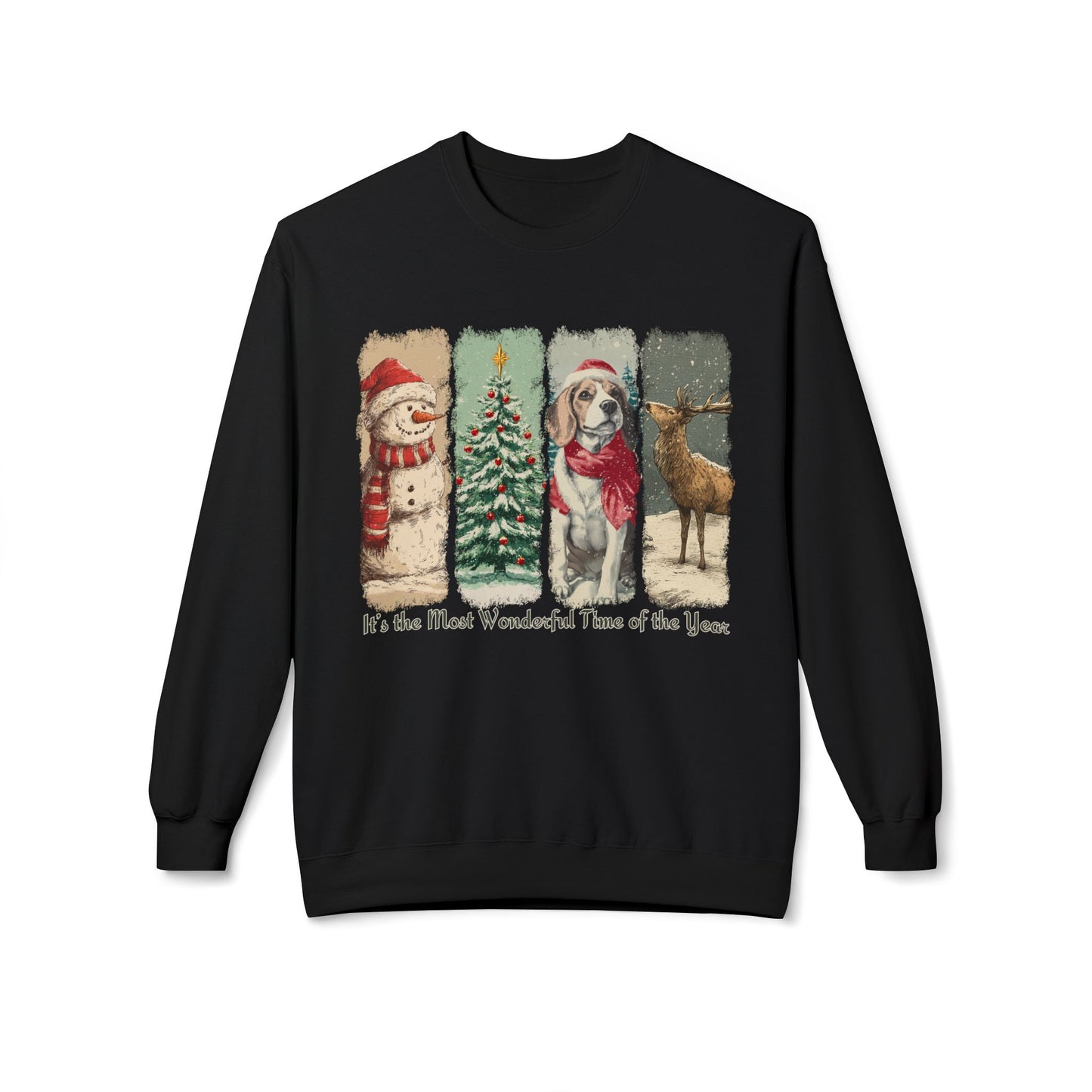 Beagle Santa – Vintage Brush Stroke Christmas Sweater
