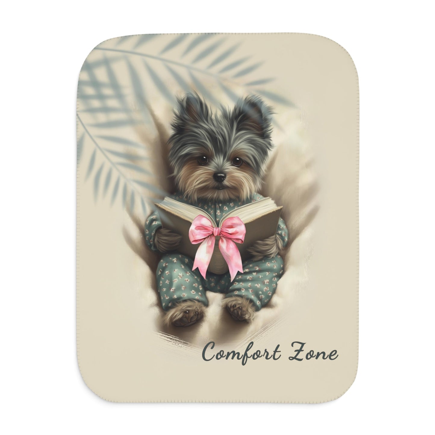 Comfort Zone – Yorkie Blanket | Personalized Sherpa Fleece Throw| Gift for Dog Moms & Pet Lovers