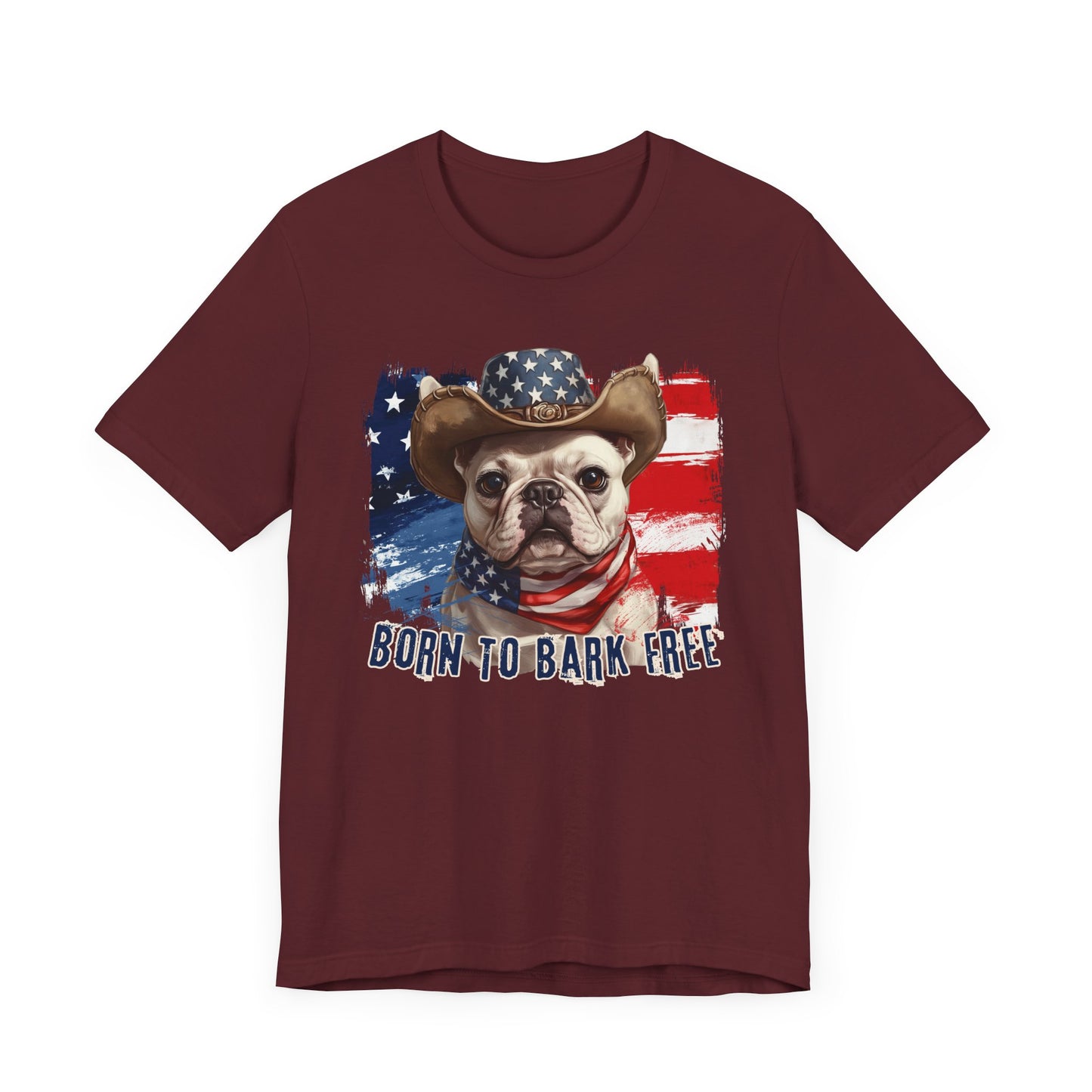 born to bark free frenchie patriotic t-shirt, 4th of july, independance day dog lover t-shirt
