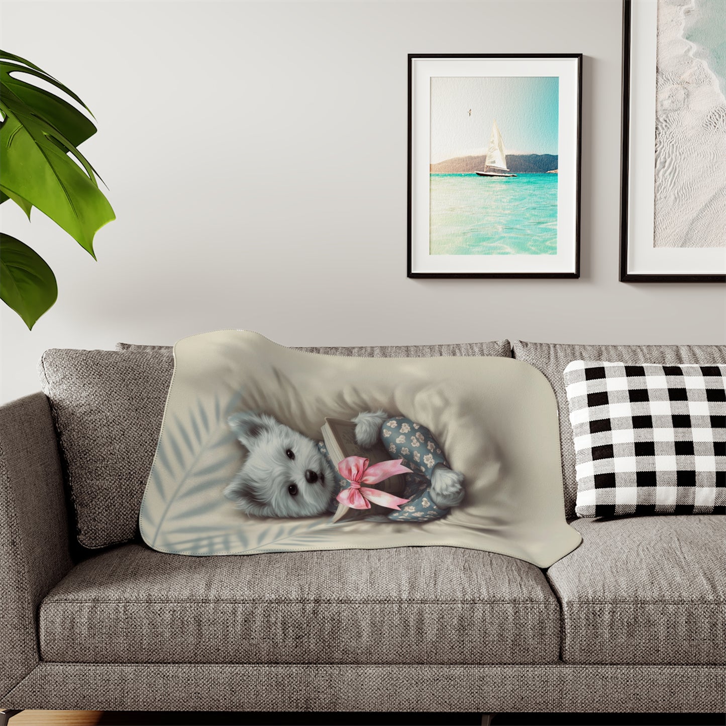 Comfort Zone – Westie Blanket | Personalized Sherpa Fleece Throw| Gift for Dog Moms & Pet Lovers