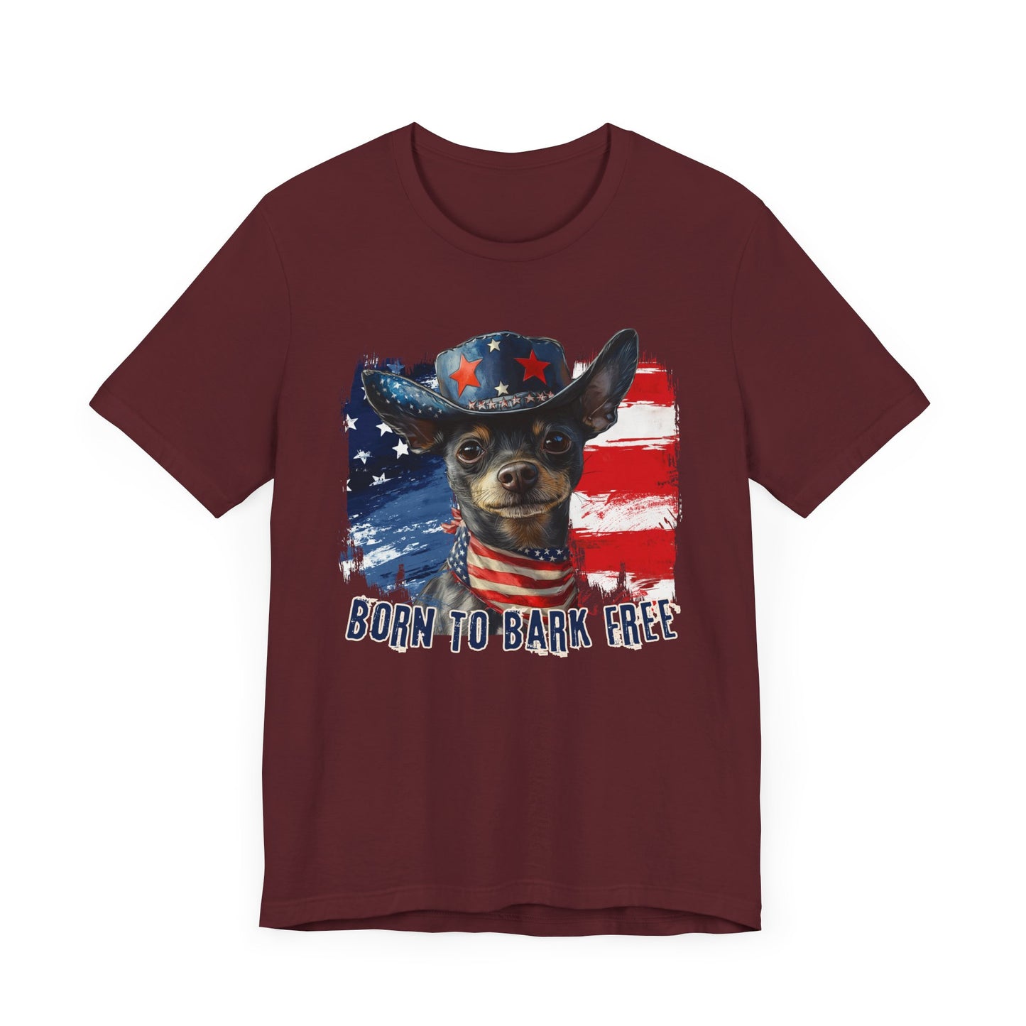 Xoloitzquintli Coated - Patriotic T-Shirt "Born to Bark Free"