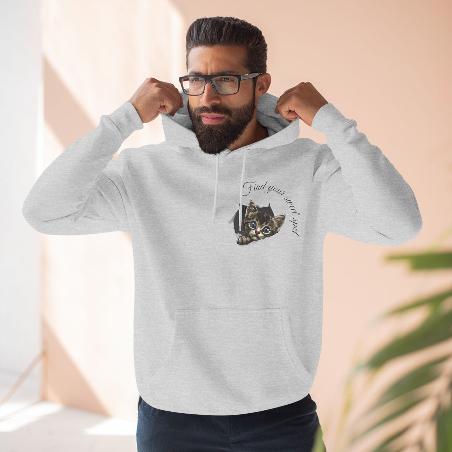Cozy Kitten Three-Panel Fleece Hoodie