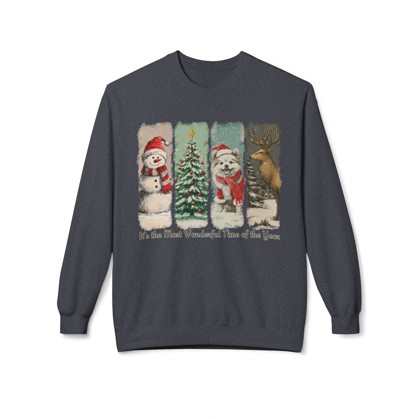 Pomeranian Santa – Vintage Brush Stroke Christmas Sweater