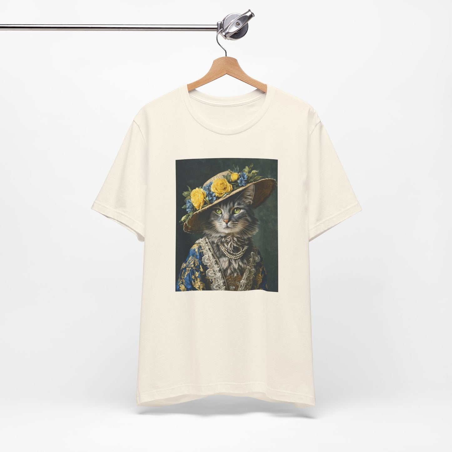 Royal Cat Tee - Customizable Shirt Victorian Cat in Yellow & Blue