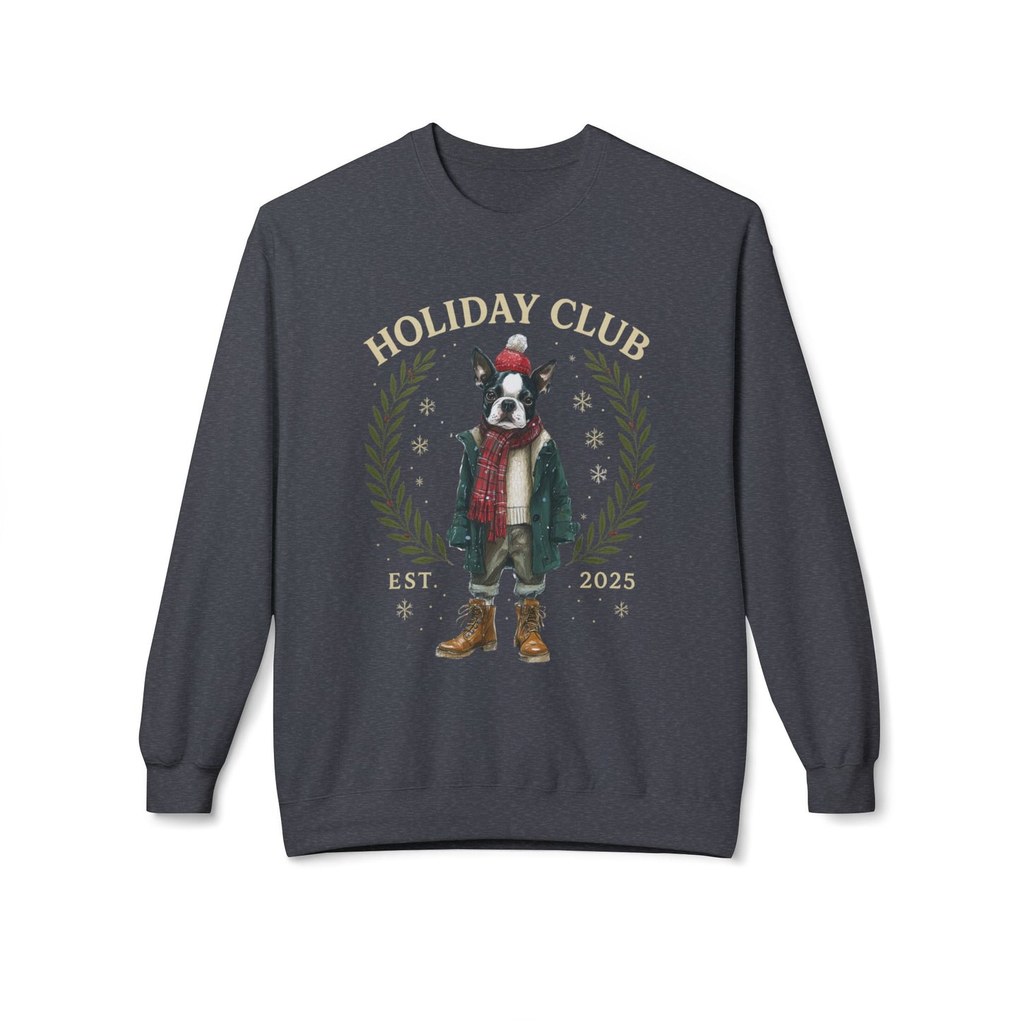 Boston Terrier Holiday Club Christmas Sweater