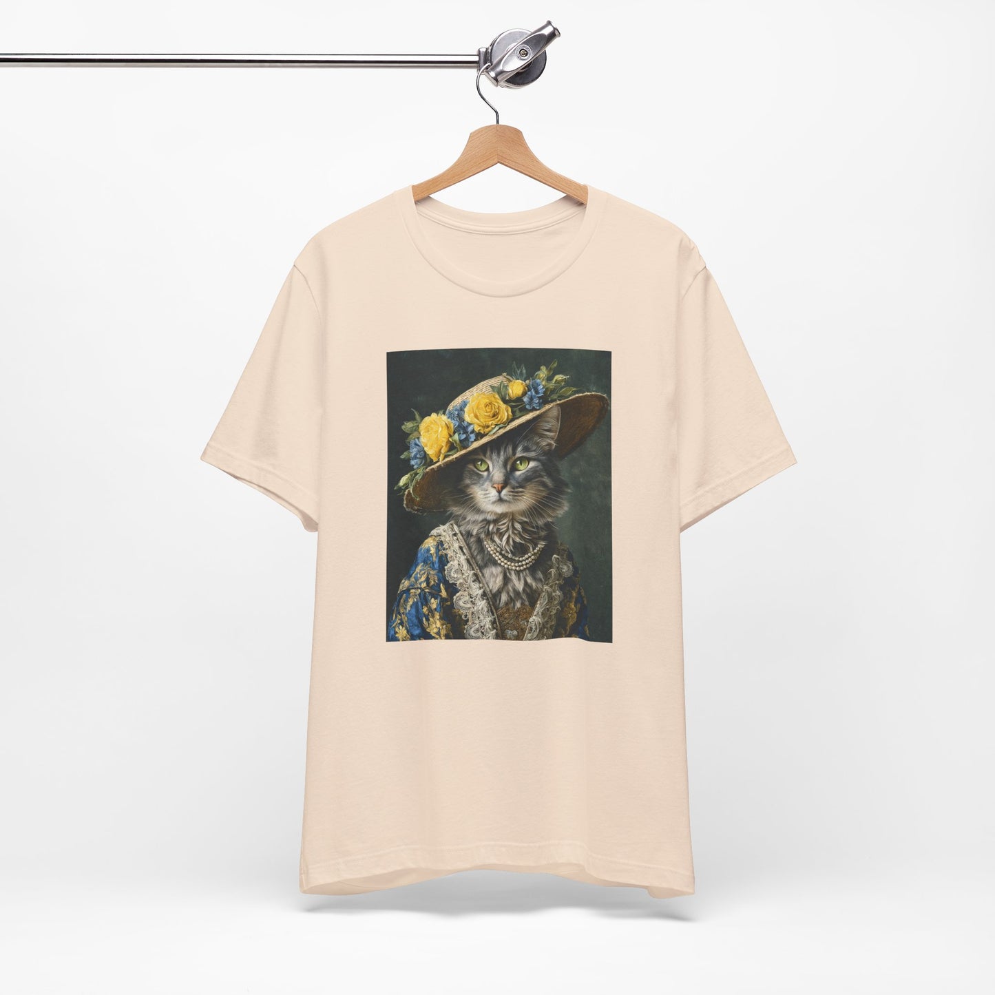 Royal Cat Tee - Customizable Shirt Victorian Cat in Yellow & Blue