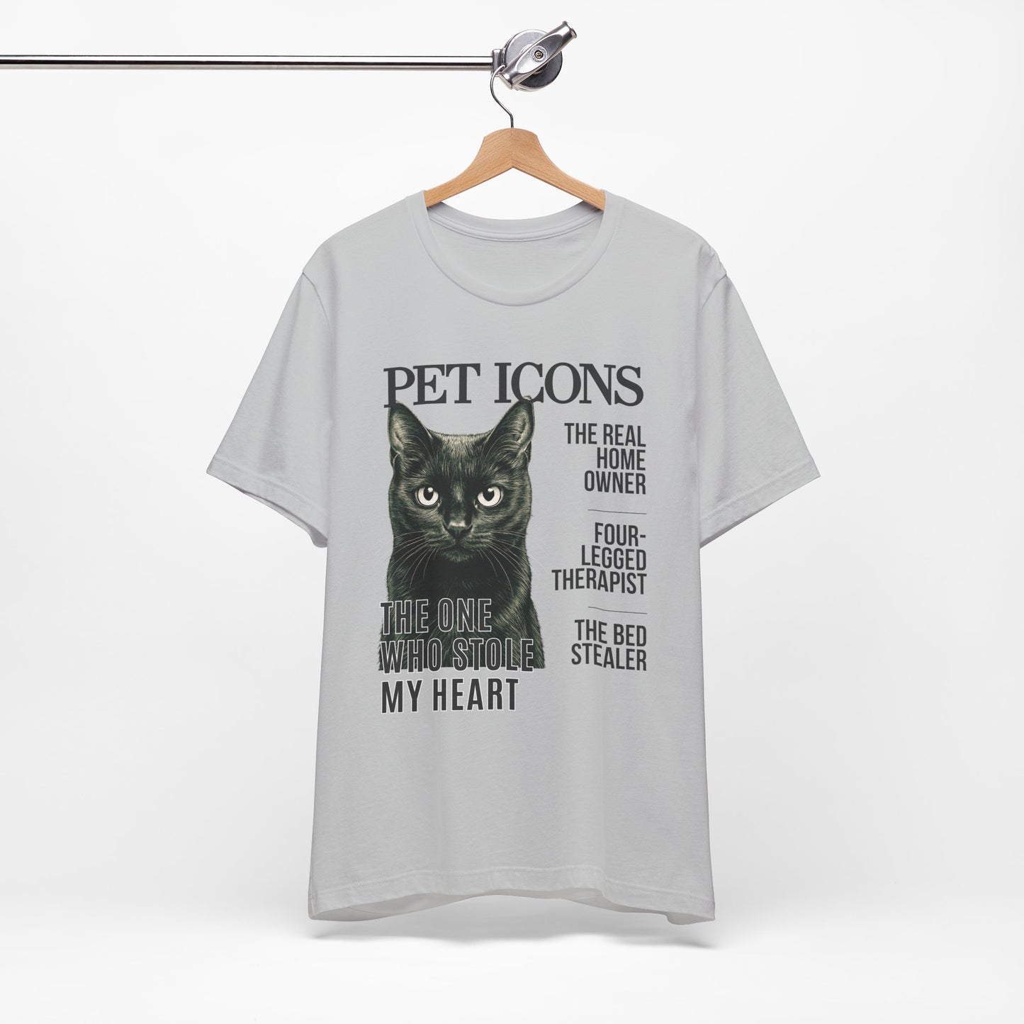 Pet Icons T-shirt - Black Cat Edition