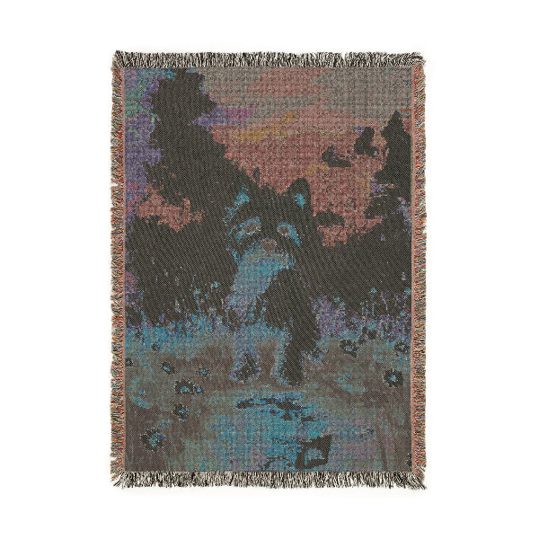 Westie Puppy in a Wildflower Meadow – Woven Blanket - Floral Dog Design for Home Comfort - Customization available